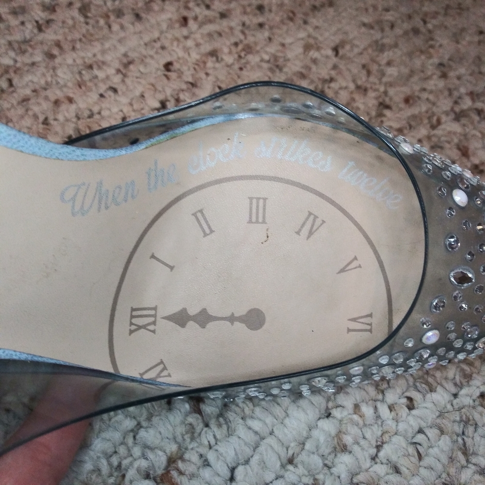 Disney x Aldo Strike Twelve Cinderella Glass Slipper Rhinestone/Pearl Heels - Picture 6 of 11